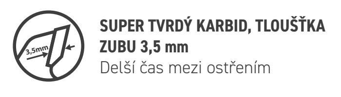 Super tvrdý karbid - Tloušťka zubu 3,5 mm 