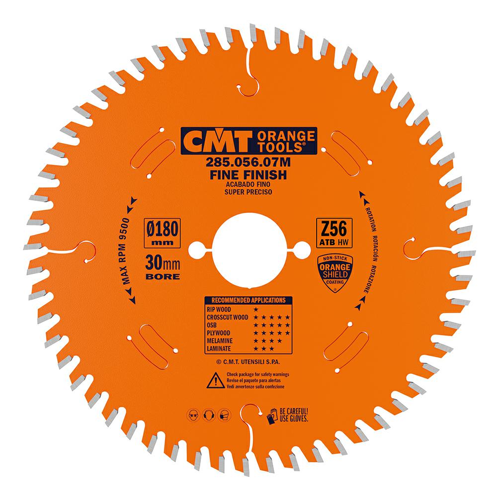 CMT - Industrial Pilový kotouč na dřevo pro příčné a jemné řezy (D180x3,20 F30 Z56 WZ)