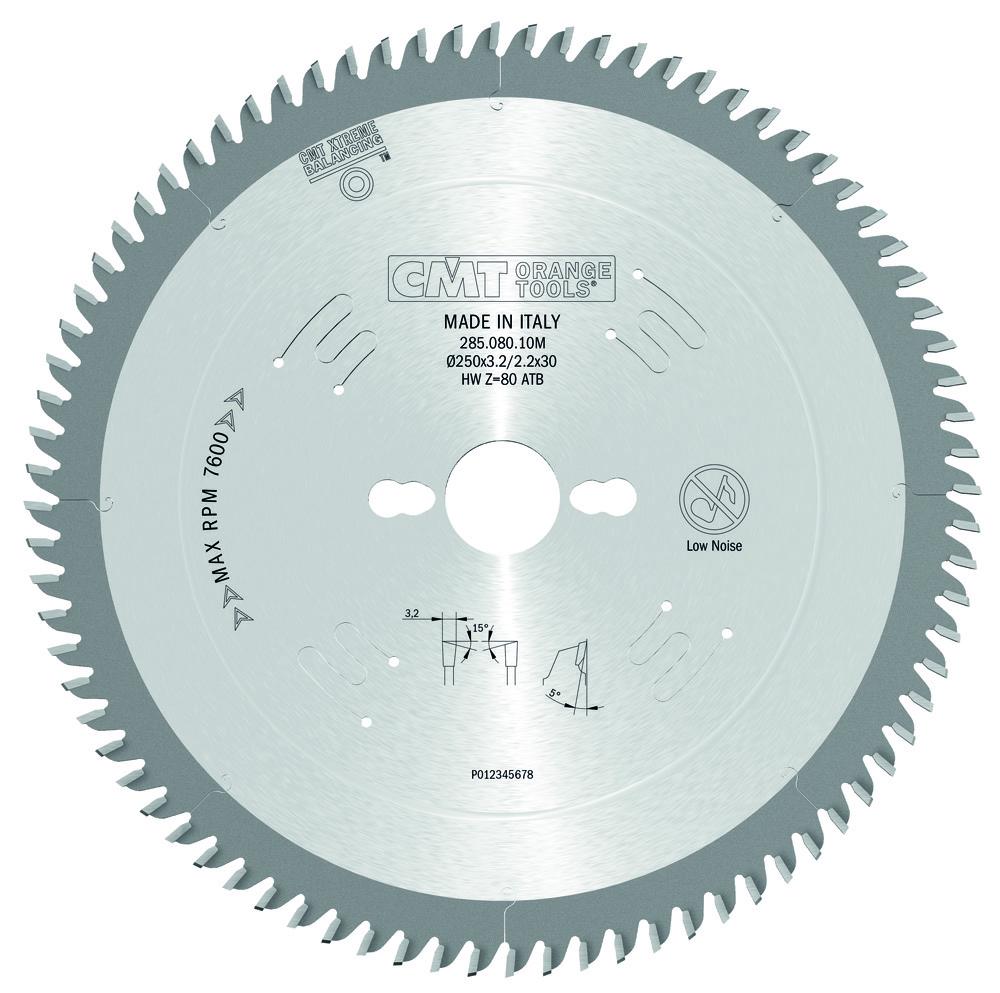 CMT - Chrome Shield Pilový kotouč na dřevo pro příčné a jemné řezy (D250x3,20 F30 Z80 WZ)