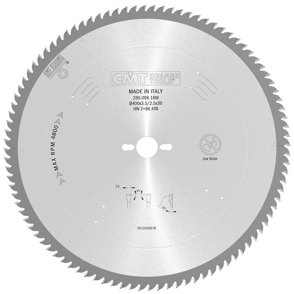 CMT - Chrome Shield Pilový kotouč na dřevo pro příčné a jemné řezy (D400x3,50 F30 Z96 WZ)