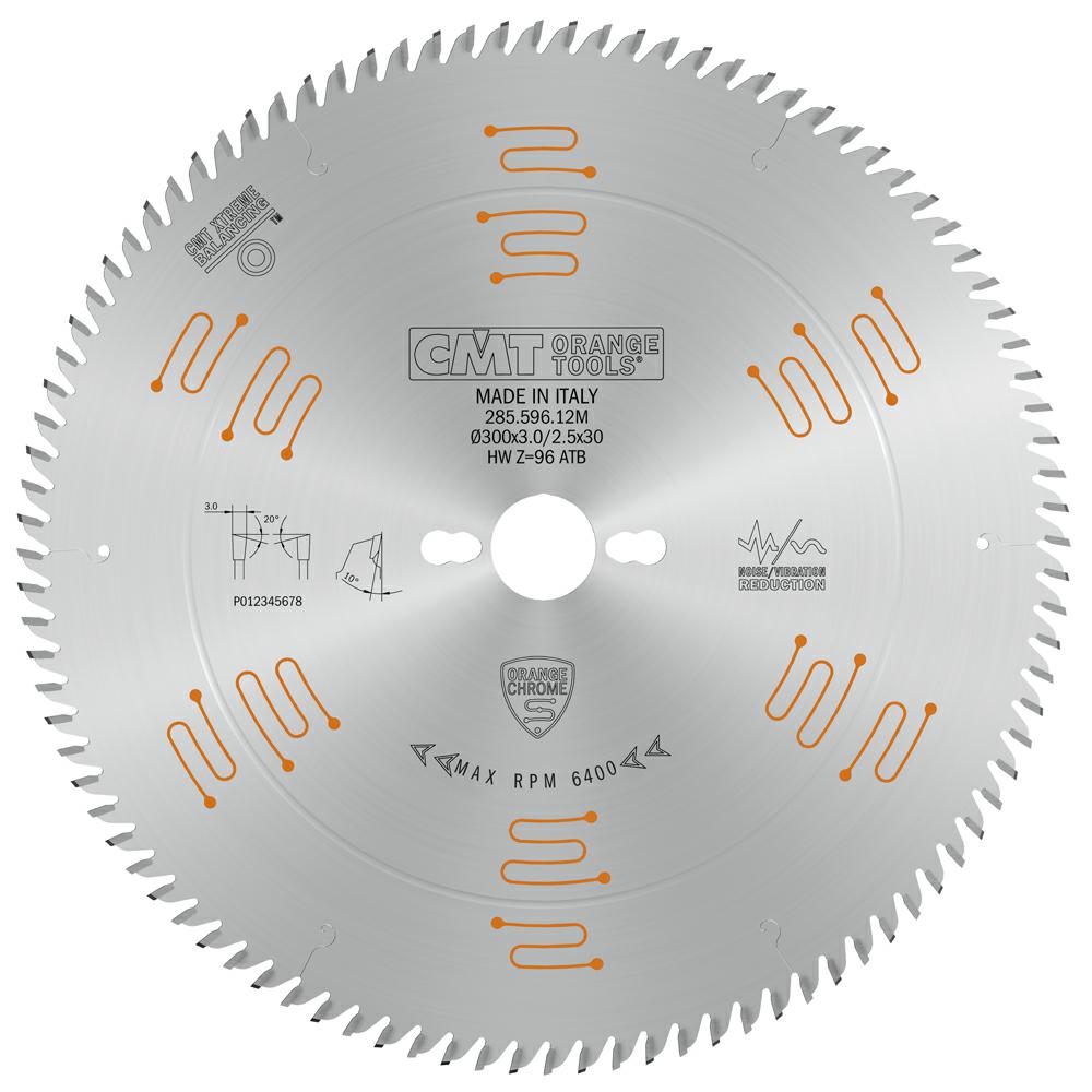 CMT - Orange Chrome Pilový kotouč na dřevo pro příčné a jemné řezy (D300x3,00 F30 Z96 WZ)