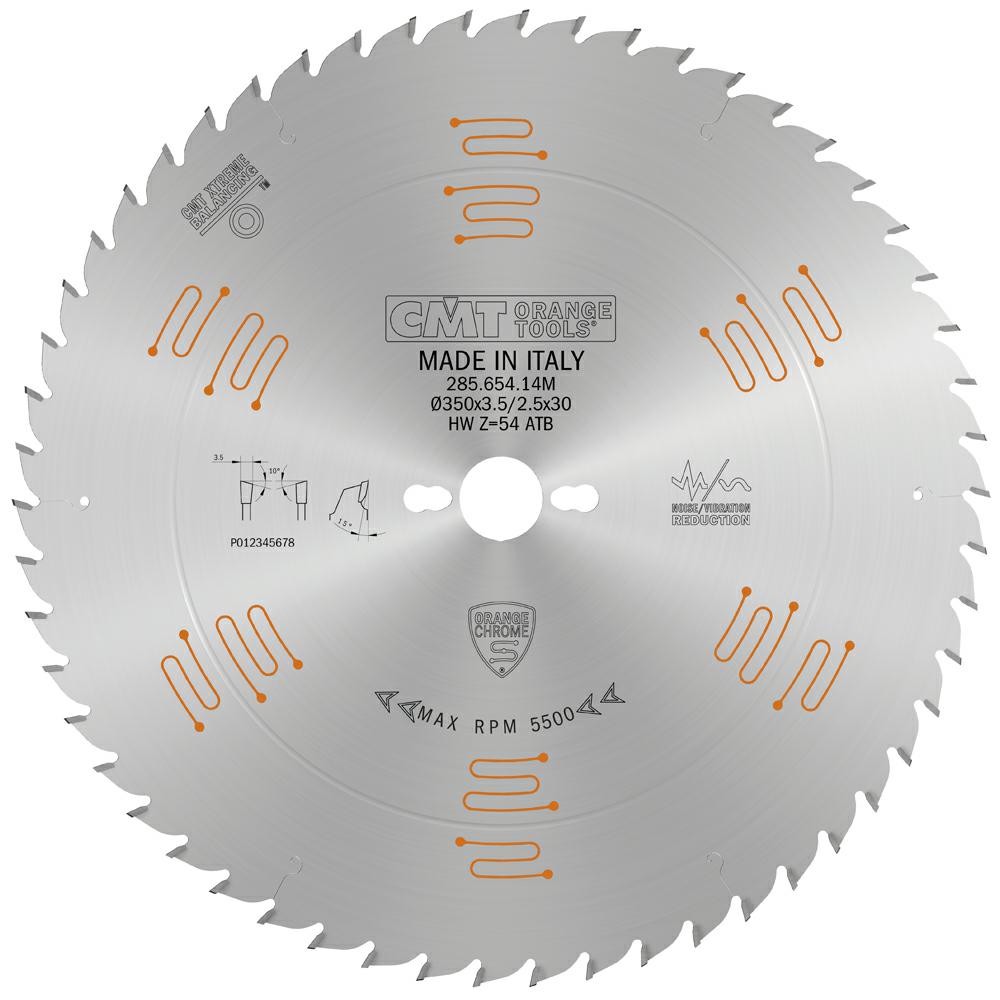 CMT - Orange Chrome Univerzální pilový kotouč na dřevo (D350x3,50 F30 Z54 WZ)