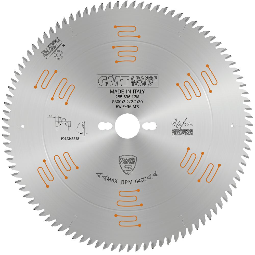 CMT - Orange Chrome Pilový kotouč na dřevo pro příčné a jemné řezy (D300x3,20 F30 Z96 WZ)