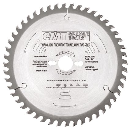 CMT - XTreme Pilový kotouč na lamino, DTD a MDF pro řezání bez předřezu (D250x3,20 F30 Z48 TFZ)#####
