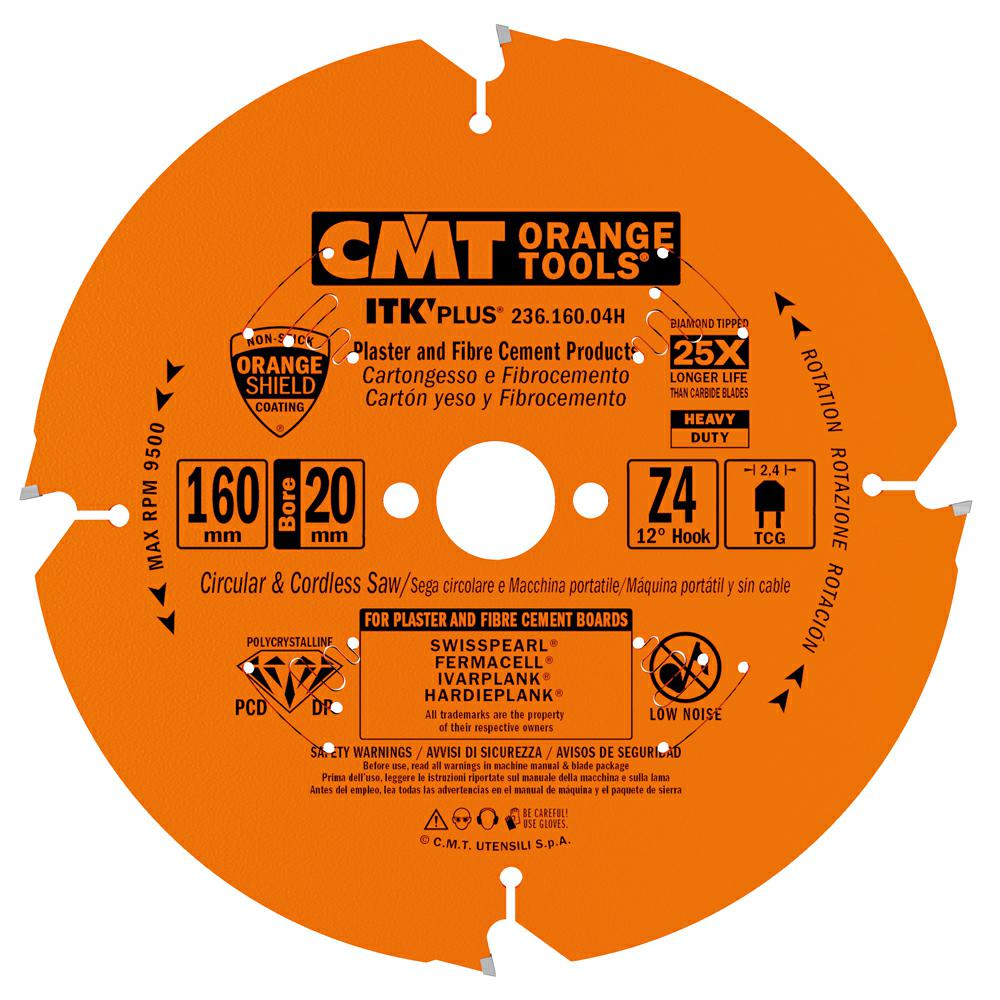 CMT - ITK Plus DIA pilový kotouč na vláknocement a cementotřísku (D160x2,40 F20 Z4 DP)