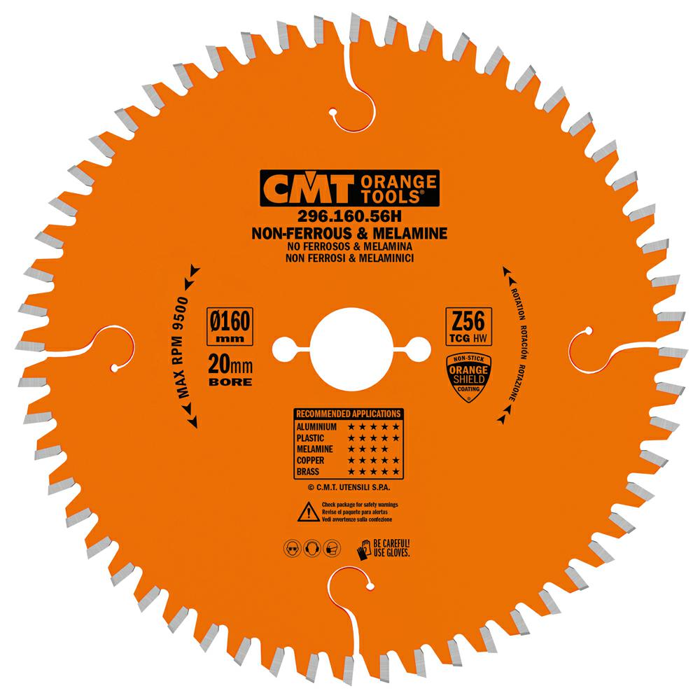 CMT - Industrial Pilový kotouč na hliník, neželezné kovy a plasty (D160x2,20 F20 Z56 -6° TFZ)