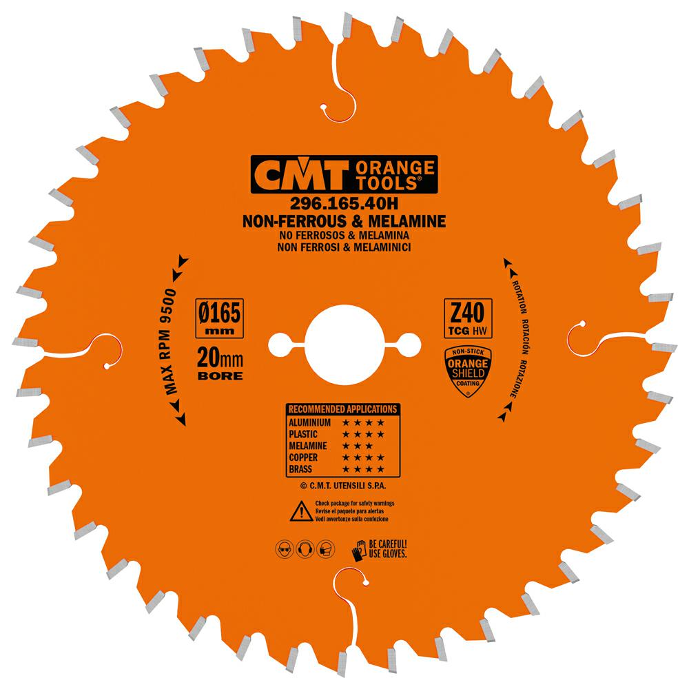 CMT - Industrial Pilový kotouč na hliník, neželezné kovy a plasty (D165x2,20 F20 Z40 -6° TFZ)