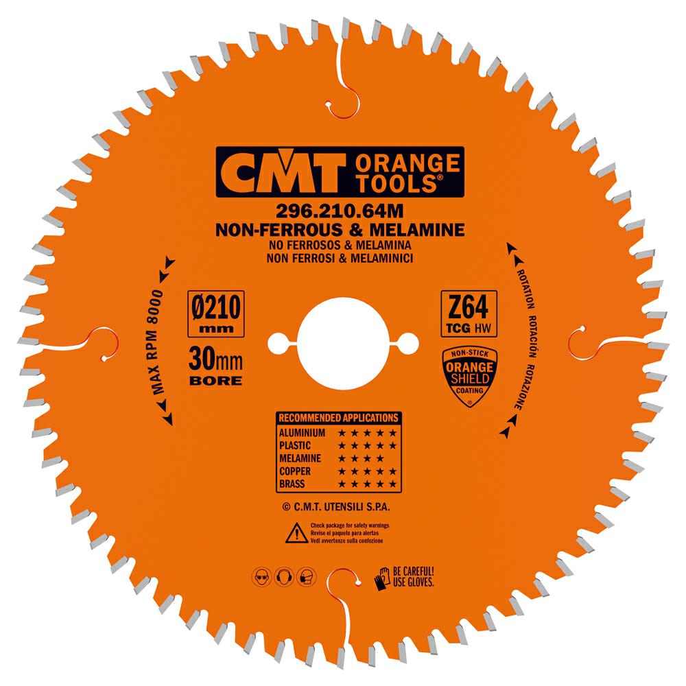 CMT - Industrial Pilový kotouč na hliník, neželezné kovy a plasty (D210x2,80 F30 Z64 -6° TFZ)