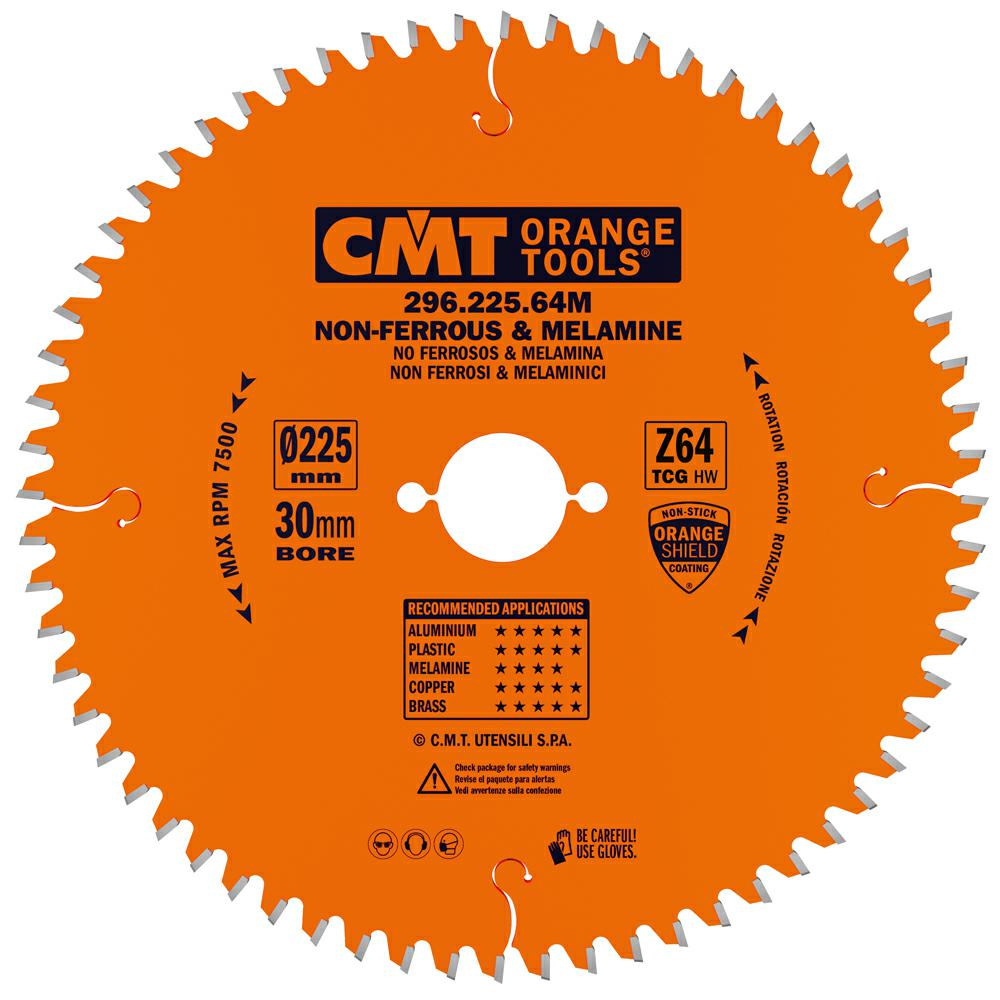 CMT - Industrial Pilový kotouč na hliník, neželezné kovy a plasty (D225x2,80 F30 Z64 -6° TFZ)
