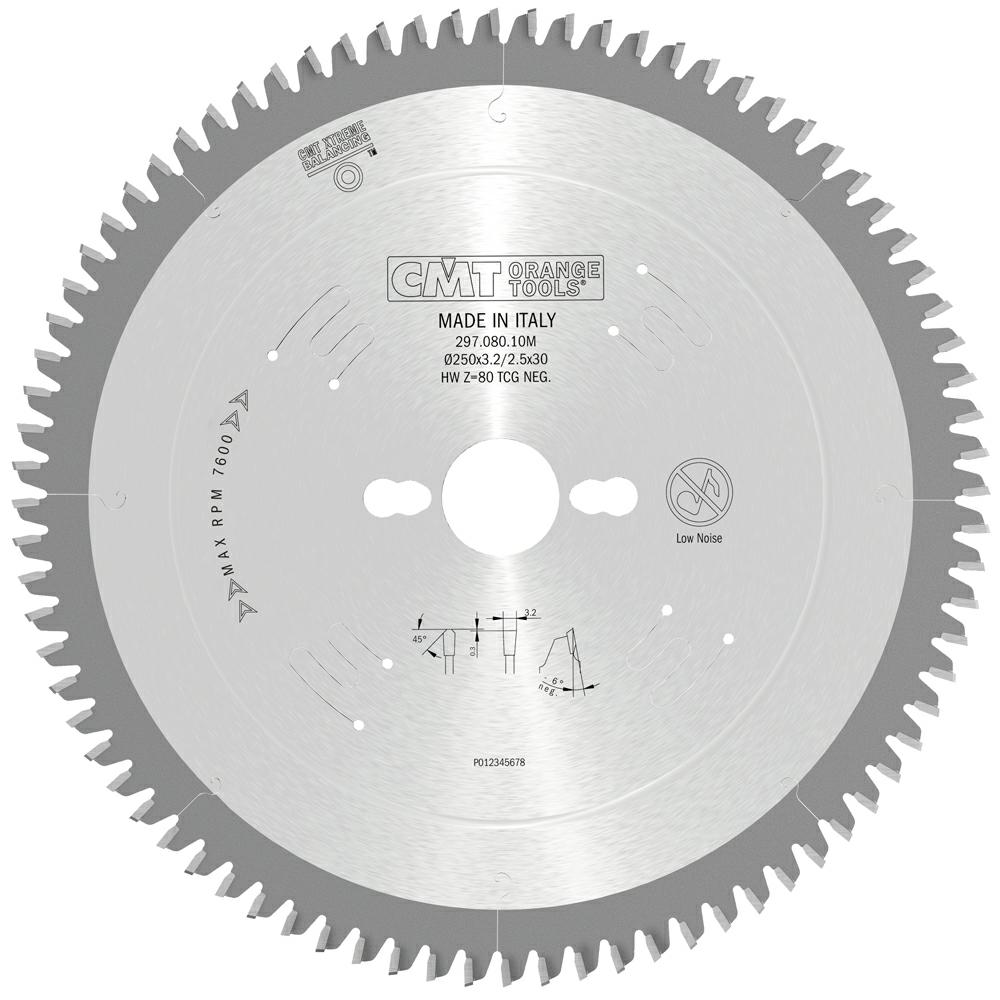 CMT - XTreme Pilový kotouč na hliník, neželezné kovy a plasty (D250x3,20 F30 Z80 -6° TFZ)