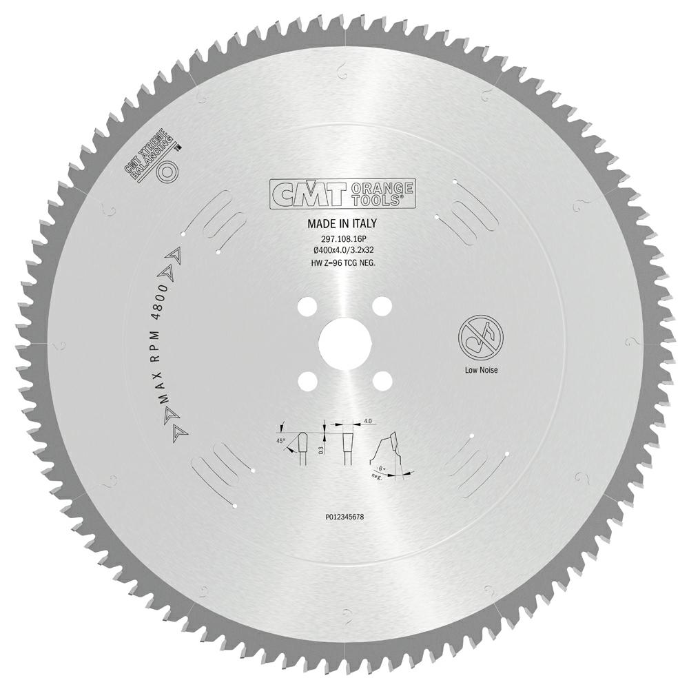 CMT - XTreme Pilový kotouč na hliník, neželezné kovy a plasty (D400x4,00 F32 Z108 -6° TFZ)