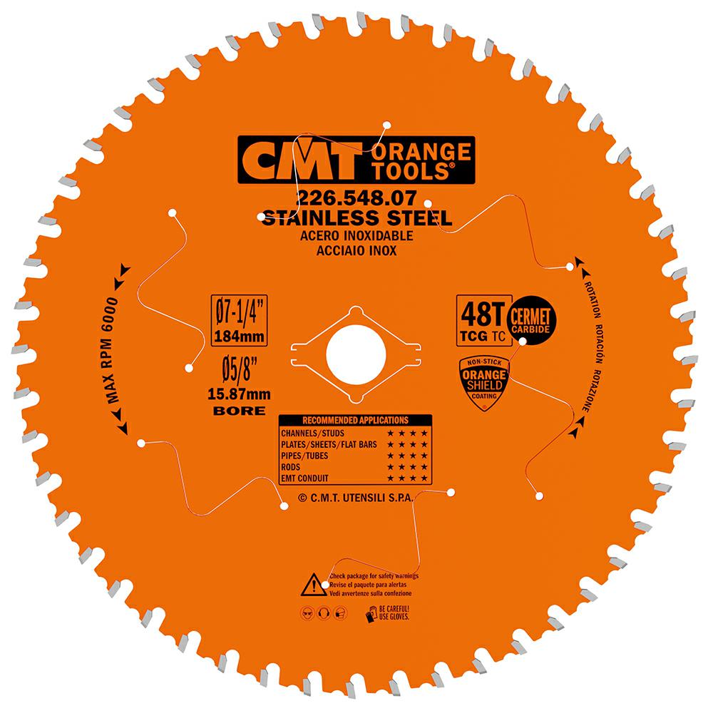 CMT - Industrial Cermetový pilový kotouč na nerezovou ocel (D184x1,60 F15,87 Z48 TFZ)