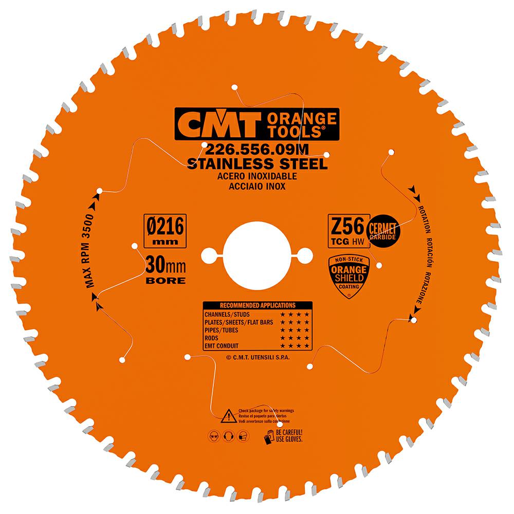 CMT - Industrial Cermetový pilový kotouč na nerezovou ocel (D216x1,80 F30 Z56 TFZ)