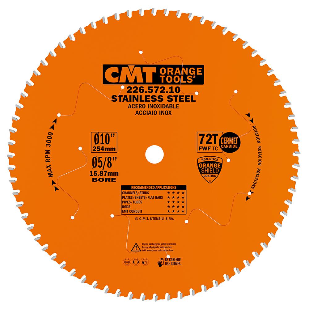 CMT - Industrial Cermetový pilový kotouč na nerezovou ocel (D254x2,20 F15,87 Z72 FWF)