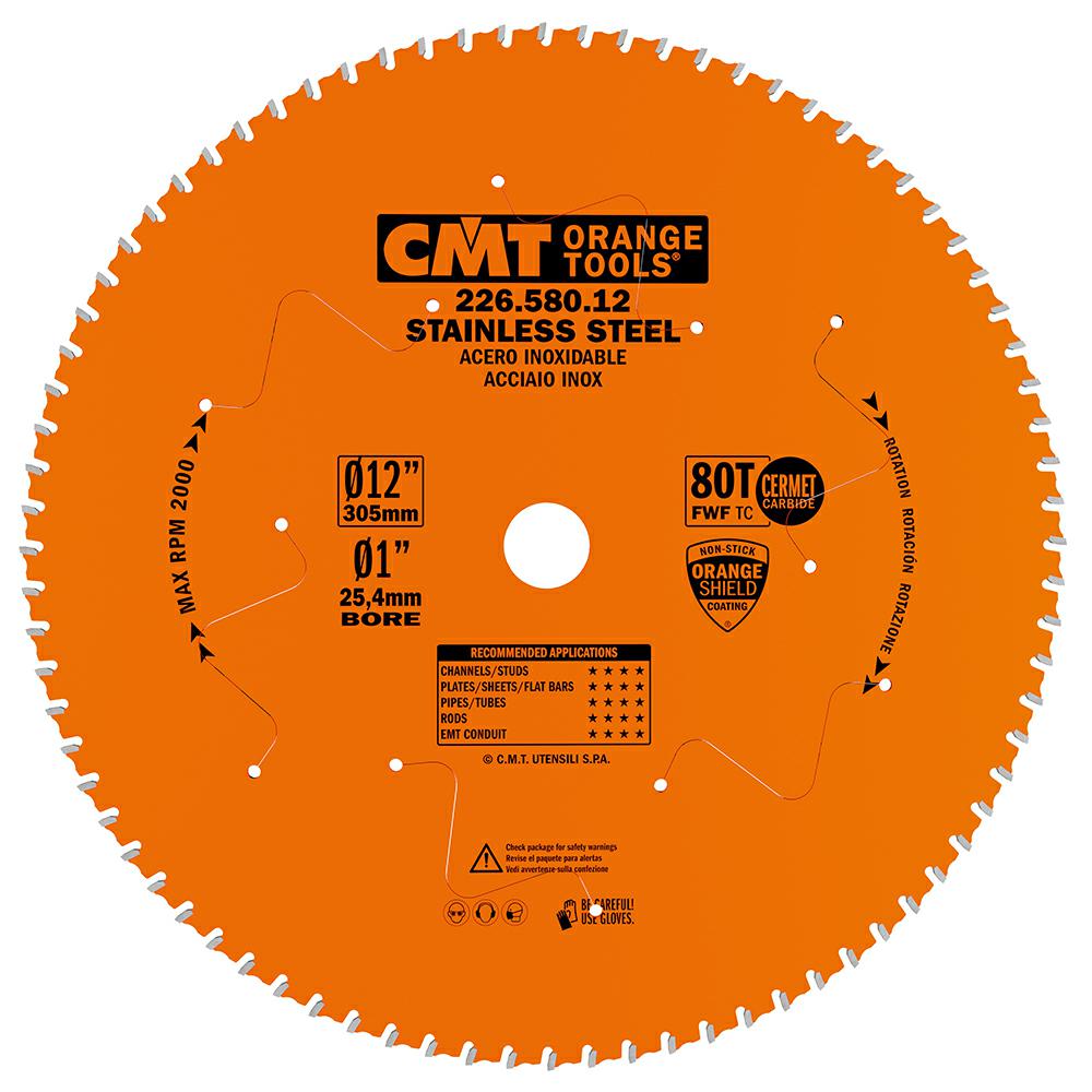 CMT - Industrial Cermetový pilový kotouč na nerezovou ocel (D305x2,20 F25,4 Z80 FWF)
