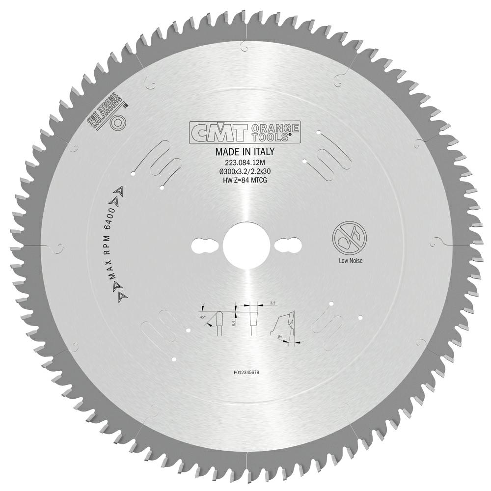 CMT - Chrome Shield Pilový kotouč na Corian a kompozitní materiály (D300x3,20 F30 Z84 -3° WZ/FA)