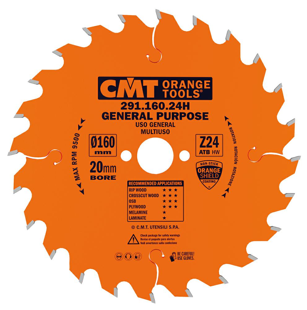 CMT - Industrial Univerzální pilový kotouč na dřevo (D160x2,20 F20 Z24 WZ)