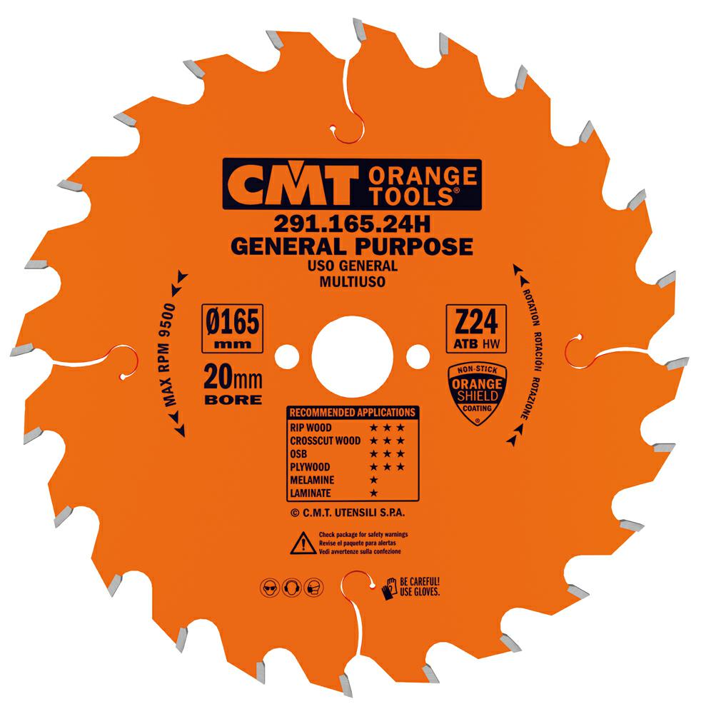 CMT - Industrial Univerzální pilový kotouč na dřevo (D165x2,20 F20 Z24 WZ)