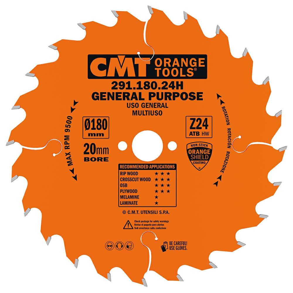 CMT - Industrial Univerzální pilový kotouč na dřevo (D180x2,60 F20 Z24 WZ)