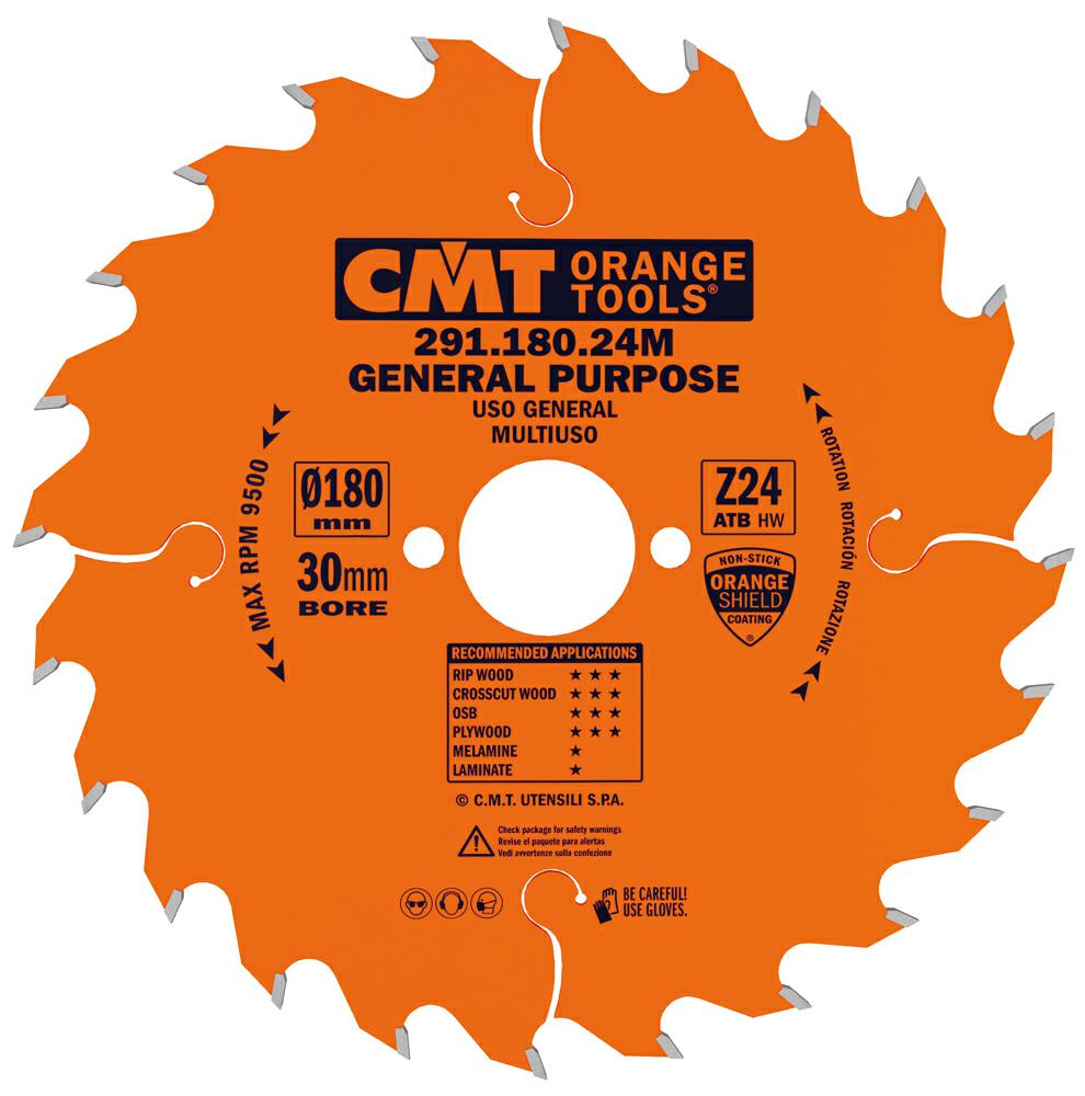 CMT - Industrial Univerzální pilový kotouč na dřevo (D180x2,60 F30 Z24 WZ)