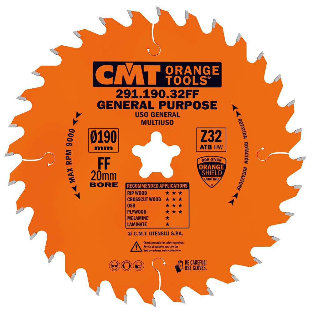 CMT - Industrial Univerzální pilový kotouč na dřevo (D190x2,60 F20 Z32 WZ)