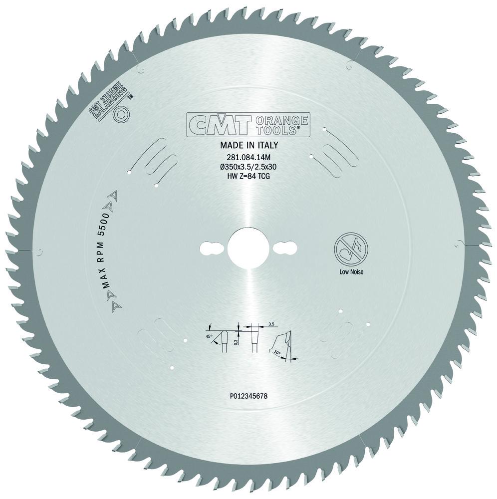CMT - XTreme Pilový kotouč na lamino, DTD a MDF pro řezání s předřezem (D350x3,50 F30 Z84 WZ)