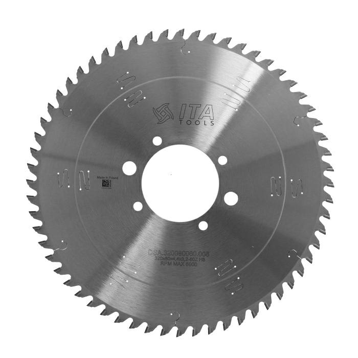 ITA DSA - Diamantový pilový kotouč pro nářezové centra (D=320;F=80;Z=60;K/P=4,40/3,20)