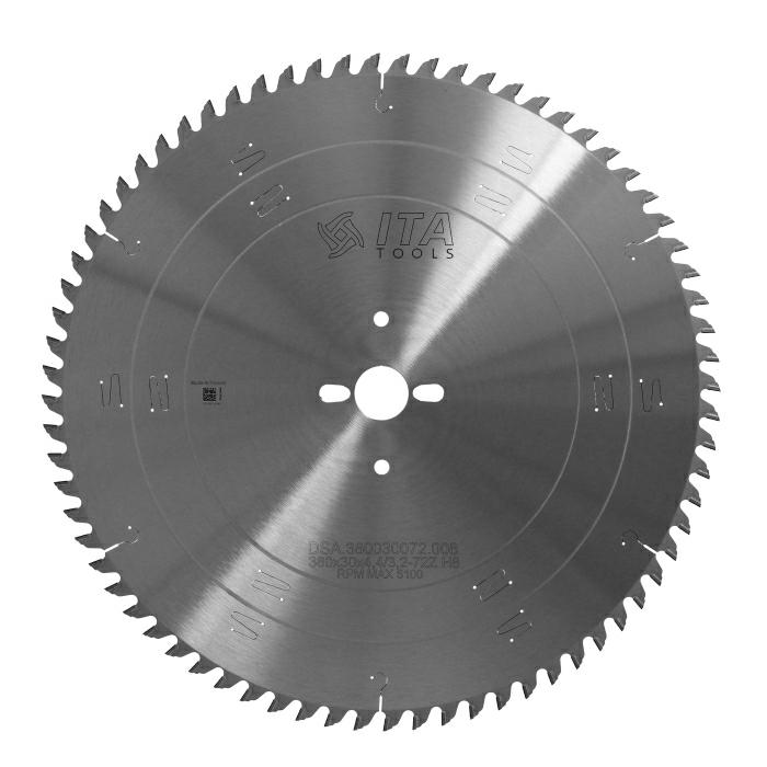 ITA DSA - Diamantový pilový kotouč pro nářezové centra (D=380;F=30;Z=72;K/P=4,40/3,20)