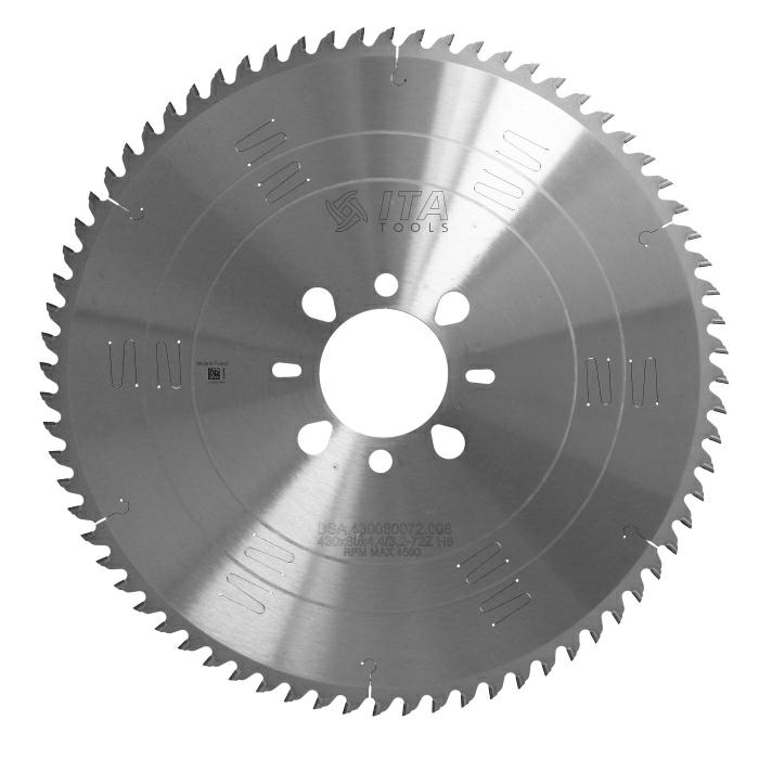 ITA DSA - Diamantový pilový kotouč pro nářezové centra (D=430;F=80;Z=72;K/P=4,40/3,20)