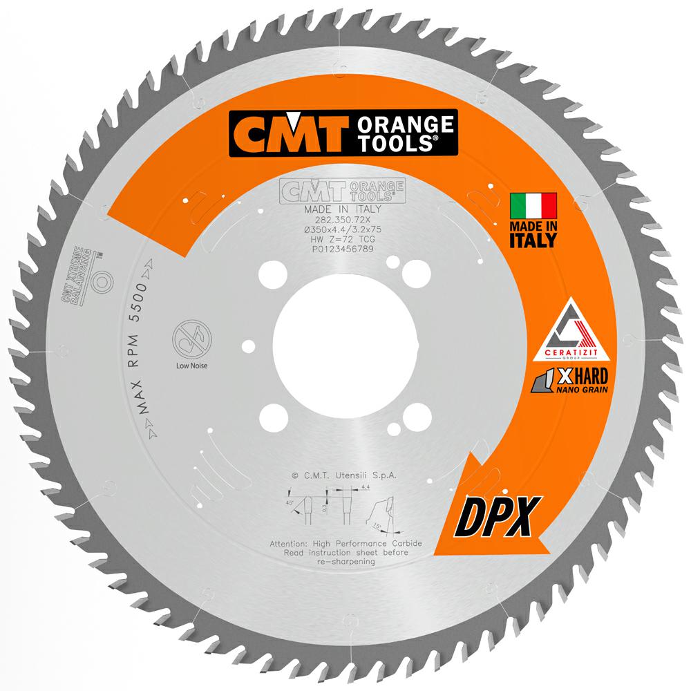 CMT - Industrial Pilový kotouč pro formátovací a nářezové pily (D350x4,40 F75 Z72 TFZ)