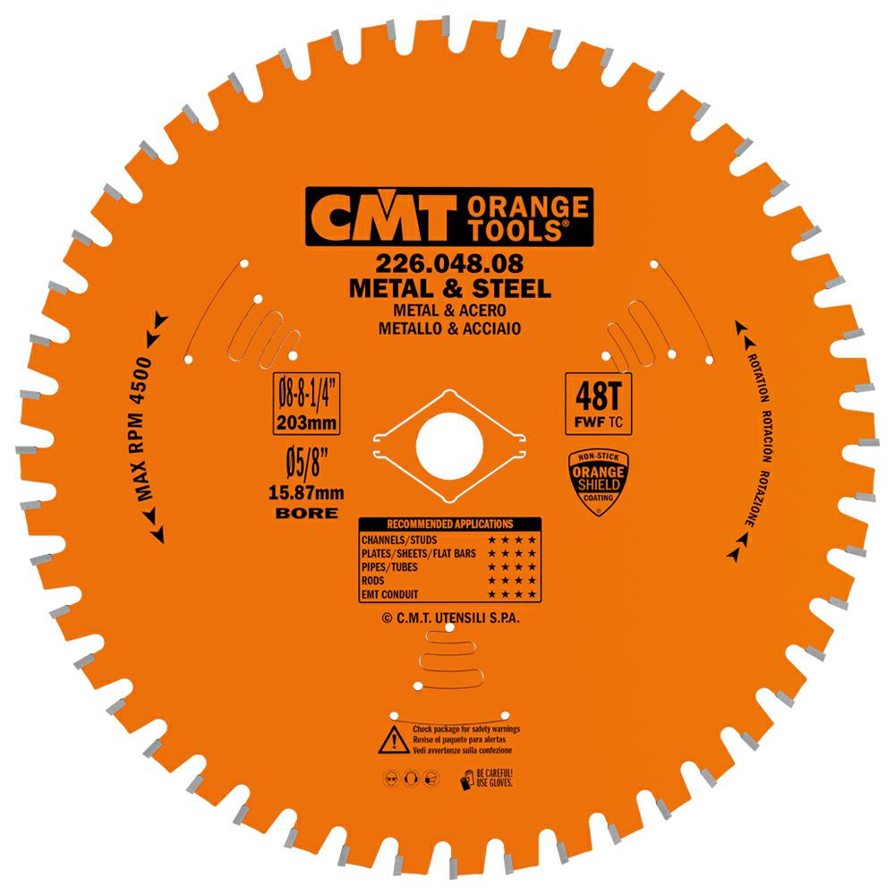 CMT - Industrial Pilový kotouč pro suché řezání oceli (D203x2,20 F15,87 Z48 FWF)