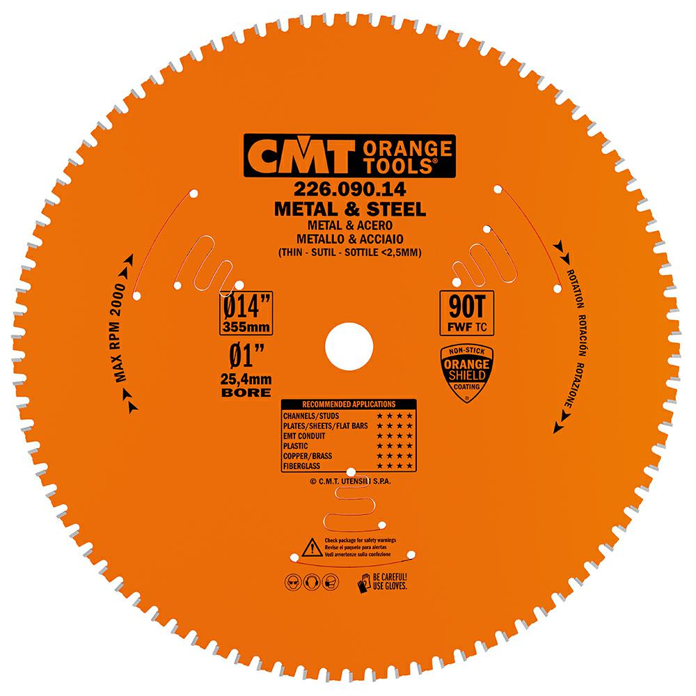 CMT - Industrial Pilový kotouč pro suché řezání oceli (D355x2,20 F25,4 Z90 FWF)