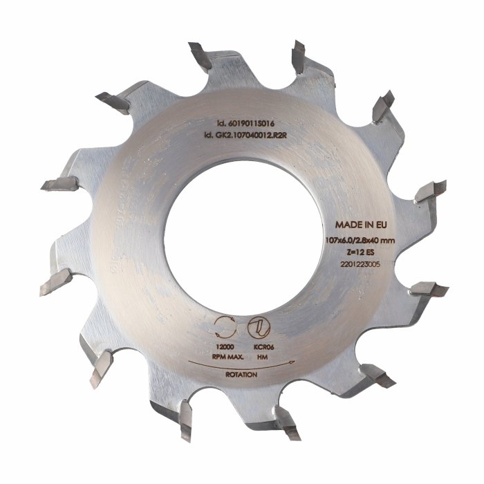 ITA GKN - Rádiusová fréza HM do olepovaček (D=107;F=40;Z=12; RH-LH)