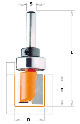CMT - Drážkovací fréza s ložiskem (D15x20 S=6 RH HW)