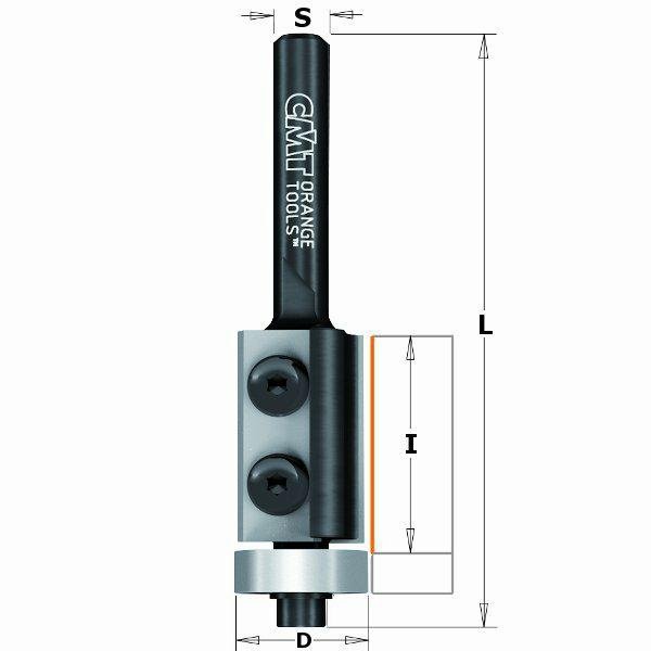 CMT - Ořezávací fréza s VBD (D16x30 L75 S=8 RH HW)