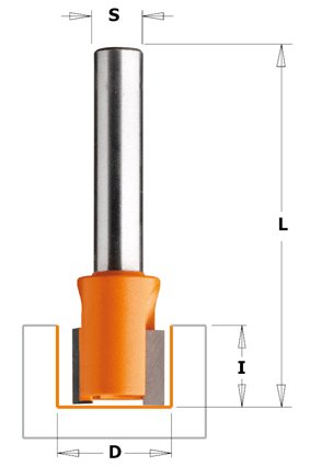 CMT - Dlabací stopková fréza (D12x12 L38 S=8 RH HW)