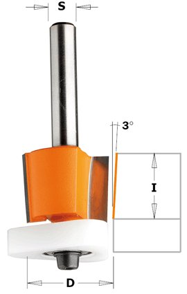 CMT - Ořezávací fréza na lamino (D19x15,87 S=8 RH HW)