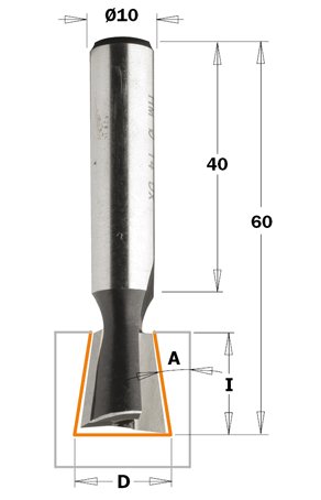 CMT - Rybinová fréza (D14x16 L60 RH HW)