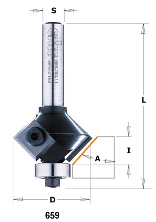 CMT - Úhlová fréza s VBD (D25x11 L65 S=6,35 RH HW)
