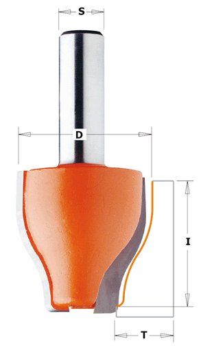 CMT - Fréza na dveřní výplně (D38x38 L38 S=12,7 HW) (L=38; S=12,70) 890.601.11