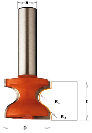 CMT - Fréza na hrany parapetů (R9,5 D31,7x25,4 S=12 RH HW) (S=12; RH) 955.804.11