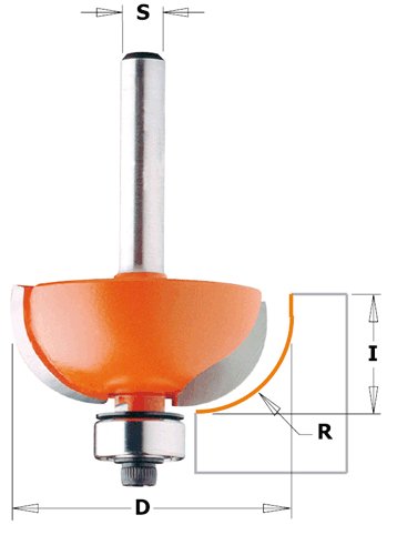 CMT - Vypouklá rádiusová fréza (R4,75 D22,2x12,7 S=8 RH HW)