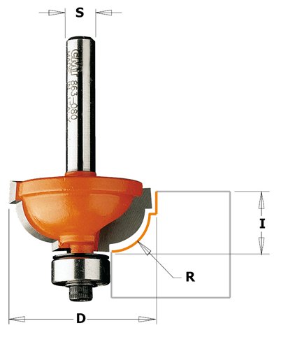 CMT - Vypouklá rádiusová fréza (R8 D31,7x14,3 S=8 RH HW) (S=8; RH) 963.080.11