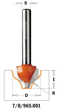 CMT - Dekorativní čelní profilová fréza (R6,4 D19x11 S=8 RH HW)