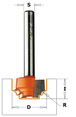 CMT - Klasická čelní profilová fréza (R1,2 D12,7x12,7 S=8 RH HW)