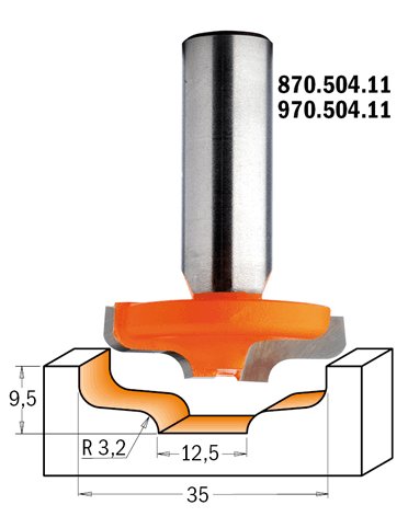 CMT - Profilová fréza (R3,2 D35x8 S=12 RH HW)