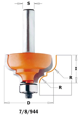 CMT - Profilová fréza klasický profil (R4 D28,7x13 S=8 RH HW) (S=8; RH) 944.287.11