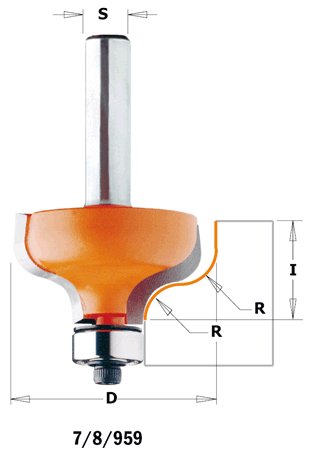 CMT - Profilová fréza s ložiskem (R28,7 D4x13 S=8 RH HW) (S=8; RH) 959.040.11