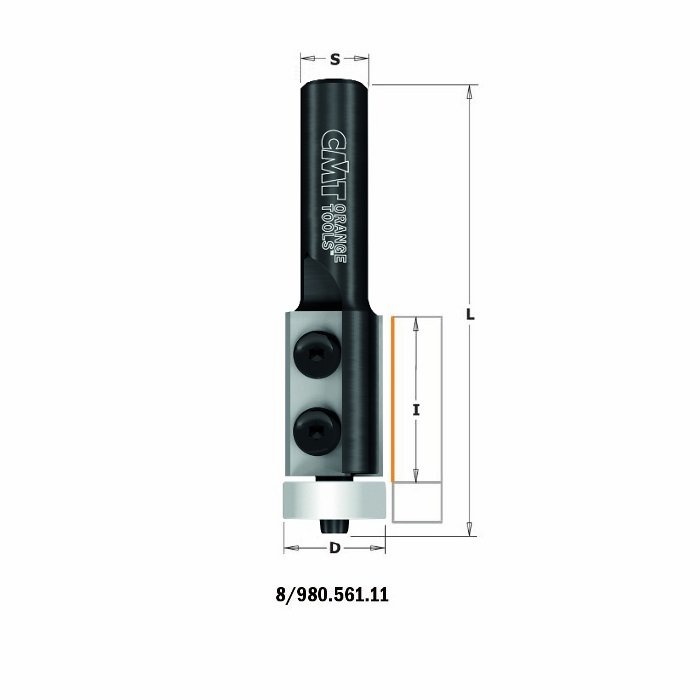 CMT - Ořezávací fréza na umělý kámen a dřezy (D19,05x30 L83 S=12,7 RH HW)