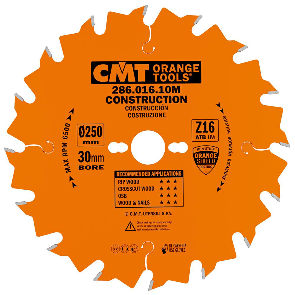 CMT - Industrial Stavební a demoliční pilový kotouč (D250x2,80 F30 Z16 WZ)
